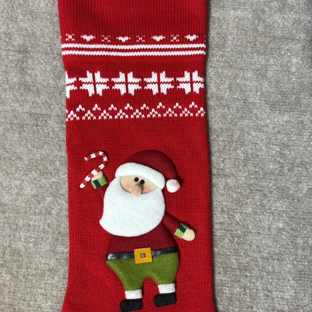 Transpac Red Santa Sweater Like Christmas Holiday Stocking - Picture 5 of 7